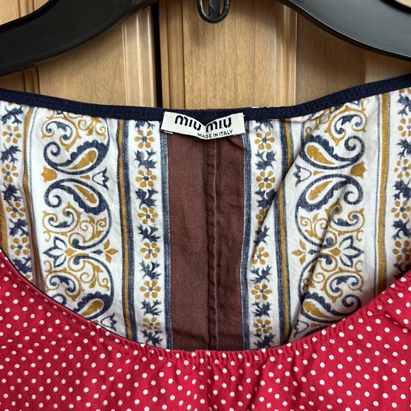 Vintage new Miu Miu 90's Y2K boho cottagecore paisley polka dot boxy crop tank - Picture 4 of 11